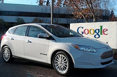 The first Ford Focus went to Google as a Christmas present of sorts.  Here is a picture of the car in front of Google's headquarters I believe