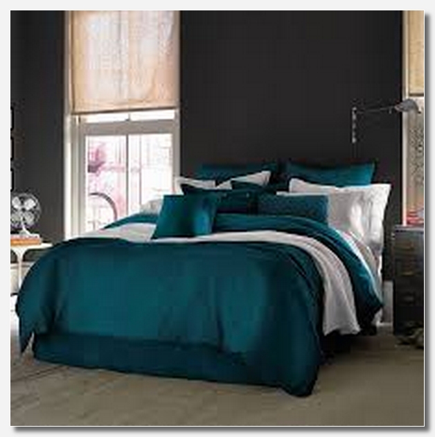 Dark teal bed skirt