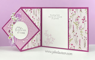 Stampin' Up! Sale-a-Bration Dainty Flowers Diamond Fold Cards + Video Tutorial ~ www.juliedavison.com #stampinup Sale-a-Bration 2023