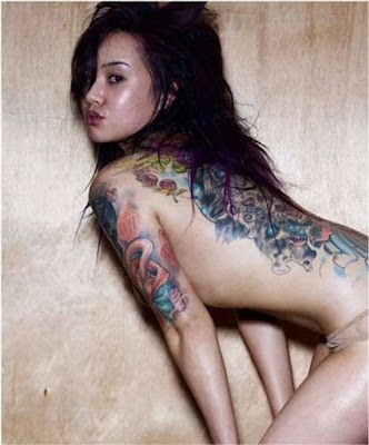 Label Hot Lady Chinese Tattoo