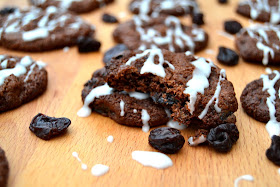 Chocolate and Cherry Cookies or Black Forest Cookies - bursting with dried cherries and almond extract