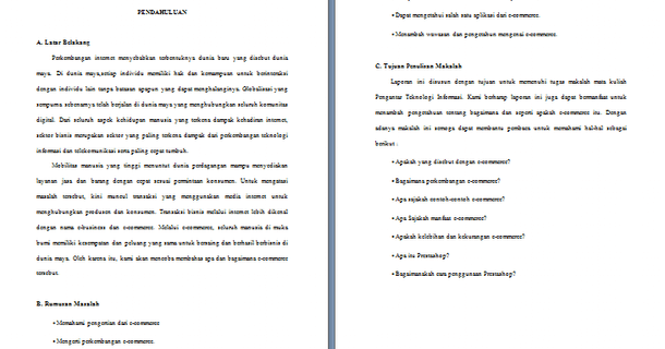 Contoh Makalah E-Commerce Lengkap Format .docx Microsoft 