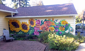 flower mural, house exterior mural, home mural, custom mural, portland mural