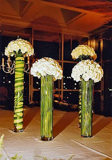 Wedding Decoration, Green Centerpieces and Flower Arrangements