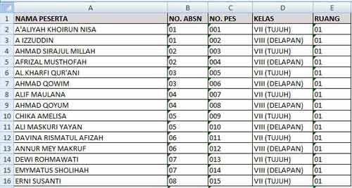 Membuat Input Data Peserta Ujian