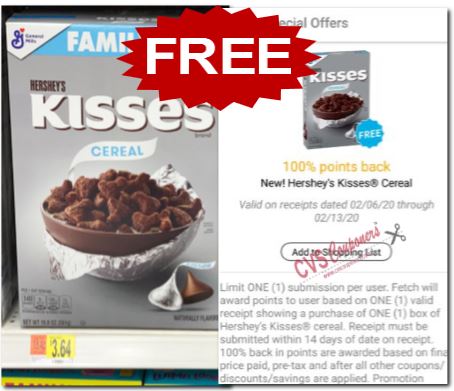 free General Mills Hershey's Kisses Cereal