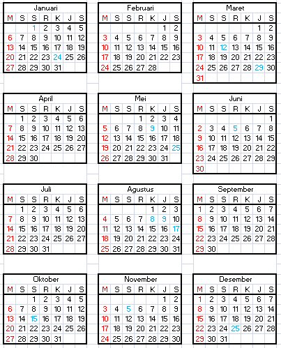 Dunia indah merdeka: kalender dan hari libur pada tahun 2013