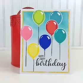 Sunny Studio Stamps: Birthday Balloon Birthday Customer Card by Becki Adams