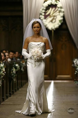 vanessa williams from ugly betty in a sheath wedding dress style