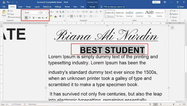 download template sertifikat word gratis