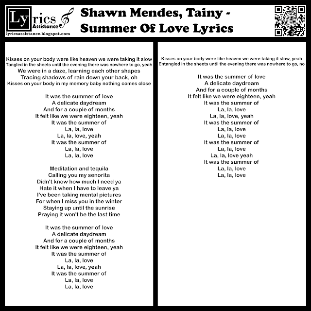 Shawn Mendes, Tainy - Summer Of Love Lyrics | lyricsassistance.blogspot.com