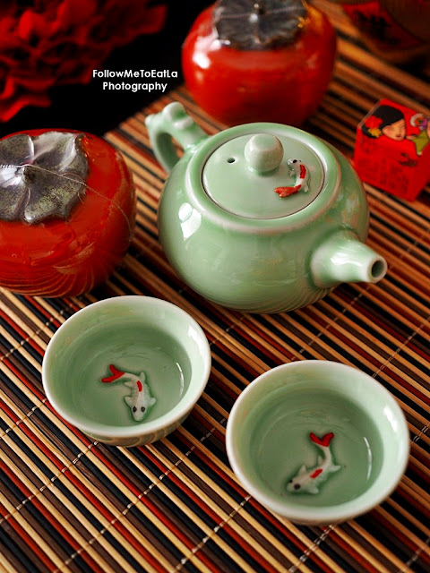 1 pc Celadon Tea Pot & 2 pcs Celadon Tea Cups