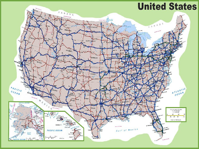 Road Map Of The United States With Cities 