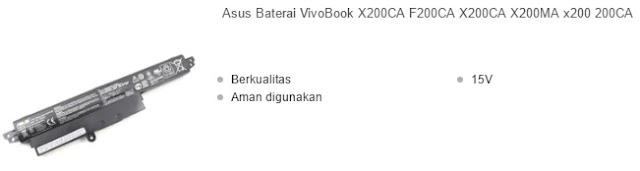 harga baterai laptop asus vivobook