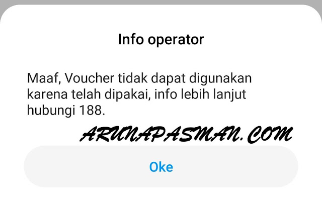 jika voucher yang kamu beli sudah pernah digunakan