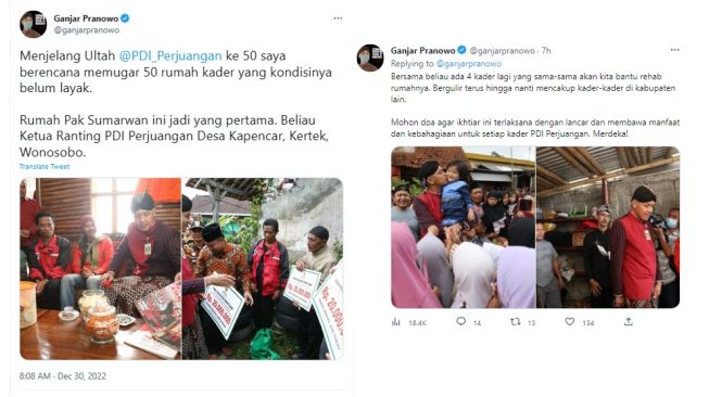 Ganjar Diduga Renovasi Rumah Kader PDIP Pakai Dana BAZNAS, Publik Auto Cecar: Duit Zakat Kok Buat Partai?