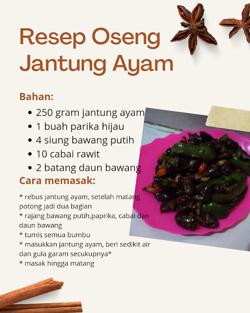 Resep Oseng Jantung Ayam