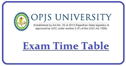 OPJS University DATE SHEET 2021