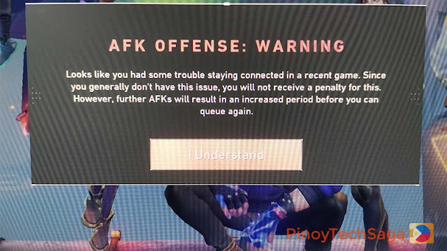 Valorant - AFK Offense Warning (connection error)