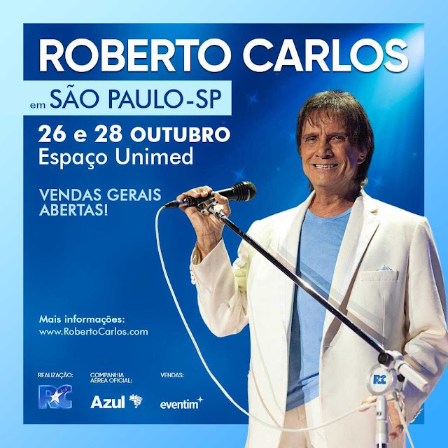 Capa alusiva ao show de Roberto Carlos no Espaço Unimed em São Paulo.