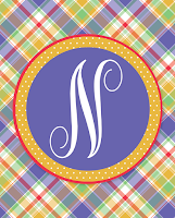 Free Printable Summer Plaid Monograms | A-Z Available for Instant Download | 8x10 design