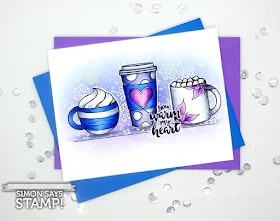 Sunny Studio Stamps: Mug Hugs Winter Themed Customer Card Share by Kelly Latevola