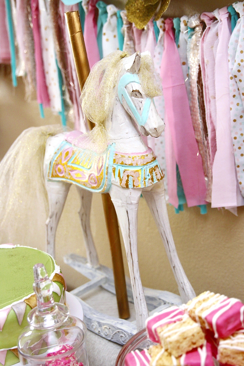 A Pink Gold Carousel 1st Birthday Party Party Ideas 