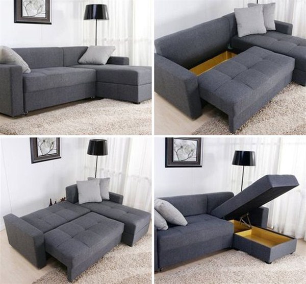 Sofa sectionals with bed for small spaces