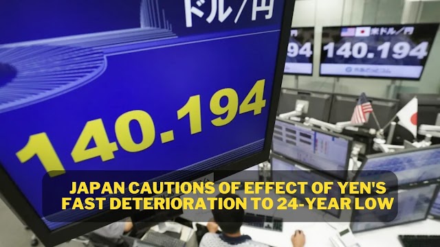 日本は24年ぶりの安値への円の急速な悪化の影響を警告