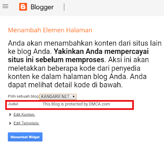 Cara Memasang DMCA Protection di Blogger