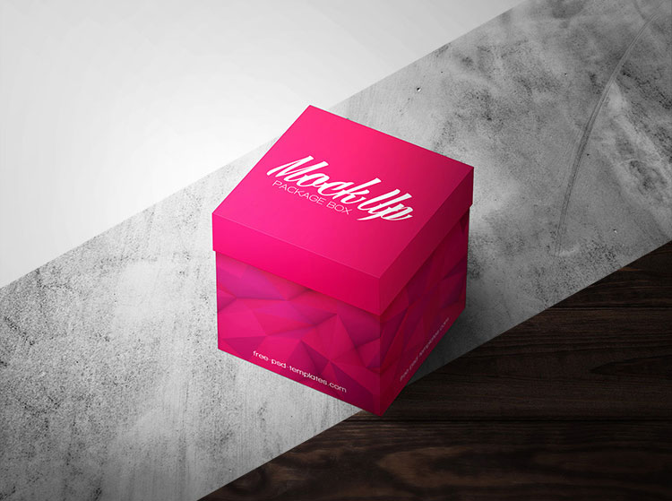 Square Package Box Mock-up PSD