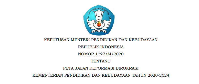 Kepmendikbud  Nomor 1227 Tahun 2020 Tentang Peta Jalan Reformasi Birokrasi