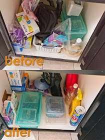 easy under the sink reorganization