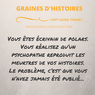 Vous êtes écrivain de polars. Vous réalisez qu'un psychopathe reproduit les meurtres de vos histoires. Le problème, c'est que vous n'avez jamais été publié.