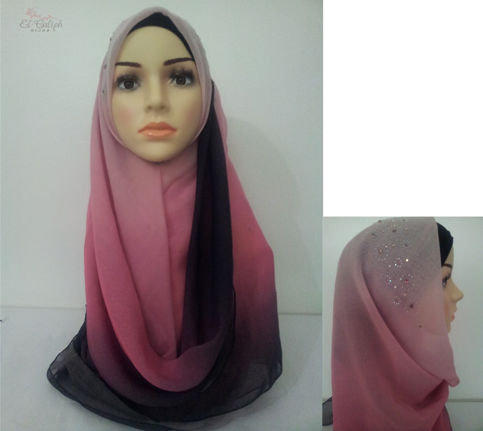 Hijabista Tudung Labuh: Bawal 3 Tone Crown (Bidang 60)