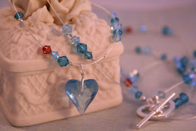 Blue heart: Swarovski, silver, necklace :: All Pretty Things