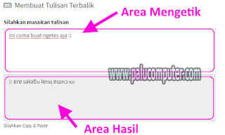 membuat tulisan terbalik