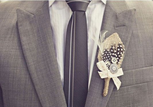 Boutonnieres are great little DIY projects to tackle for a wedding