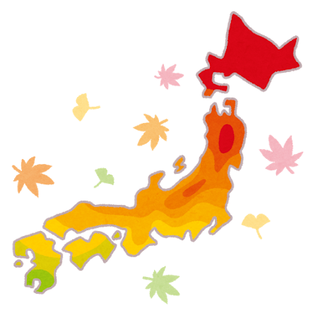 紅葉前線のイラスト