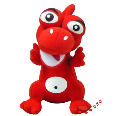 Cartoon Character Kids Toy --- Plush Red Dinosaur. Size: 15CM