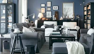 sala muebles gris