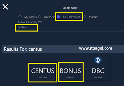 Select All unverified and Type Centus.