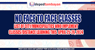 Updated Lists: No Face-to-Face Classes for April 25-26, 2024