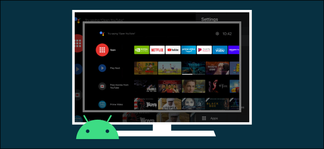 الشاشة الرئيسية على Android TV.