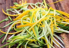 Zucchini noodles Zoodles close