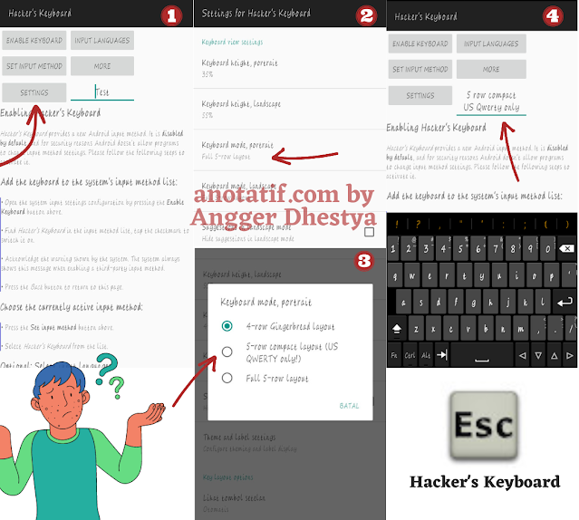 cara mengatur tampilan hacker's keyboard