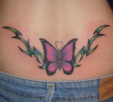 Lower back Butterfly tattoo