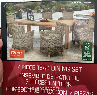 Lounge around outside or host a bbq with the Sunbrella 7 Piece Teak Dining Set