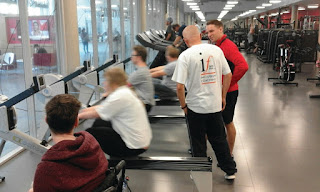 Rowing machines, gym, inclusive exercise sessions.