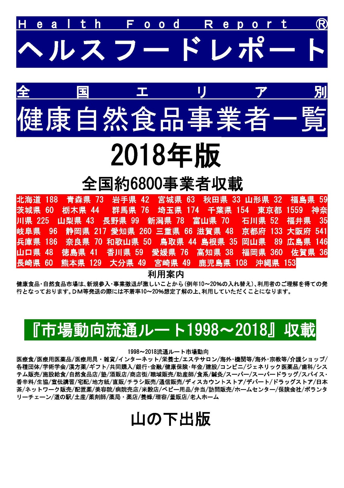 ヘルスフードレポートhealthfoodreport 18事業者一覧 索引 山の下出版 ヘルスフードレポート Healthfoodreport登録商標 著作権所有